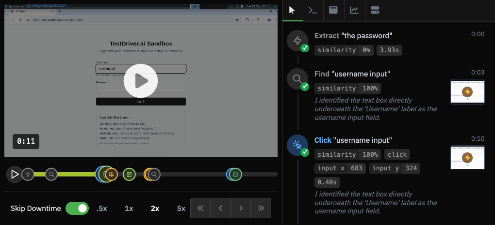 Test playback viewer